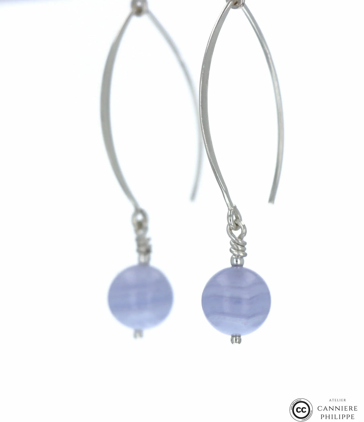 Boucles d'oreilles Agate Blue Lace 1 La Taillerie