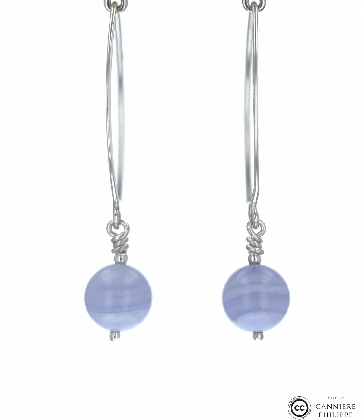Boucles d'oreilles Agate Blue Lace 1 La Taillerie