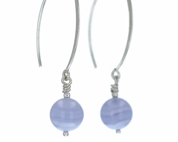 Boucles d'oreilles Agate Blue Lace 1 La Taillerie