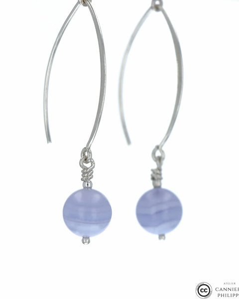 Boucles d'oreilles Agate Blue Lace 1 La Taillerie