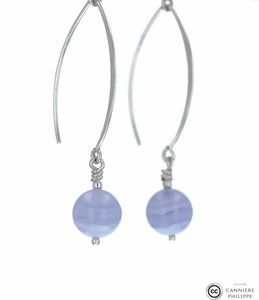 Boucles d'oreilles Agate Blue Lace 1 La Taillerie