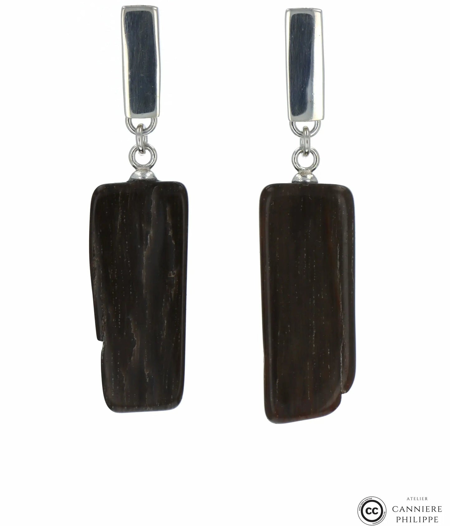 Boucles d'oreilles Bois Fossilisé 2 La Taillerie