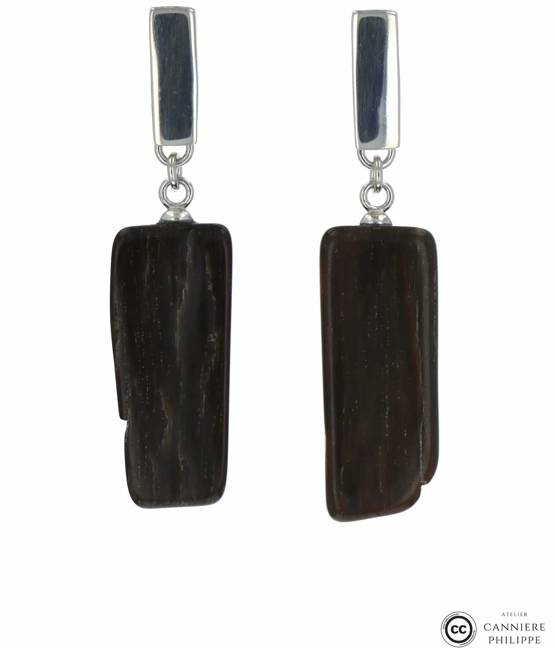 Boucles d'oreilles Bois Fossilisé 2 La Taillerie
