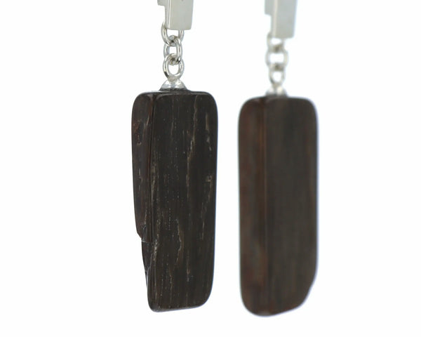 Boucles d'oreilles Bois Fossilisé 2 La Taillerie