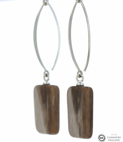 Boucles d'oreilles Bois Fossilisé 1 La Taillerie