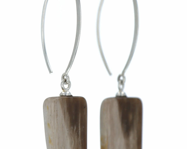 Boucles d'oreilles Bois Fossilisé 1 La Taillerie