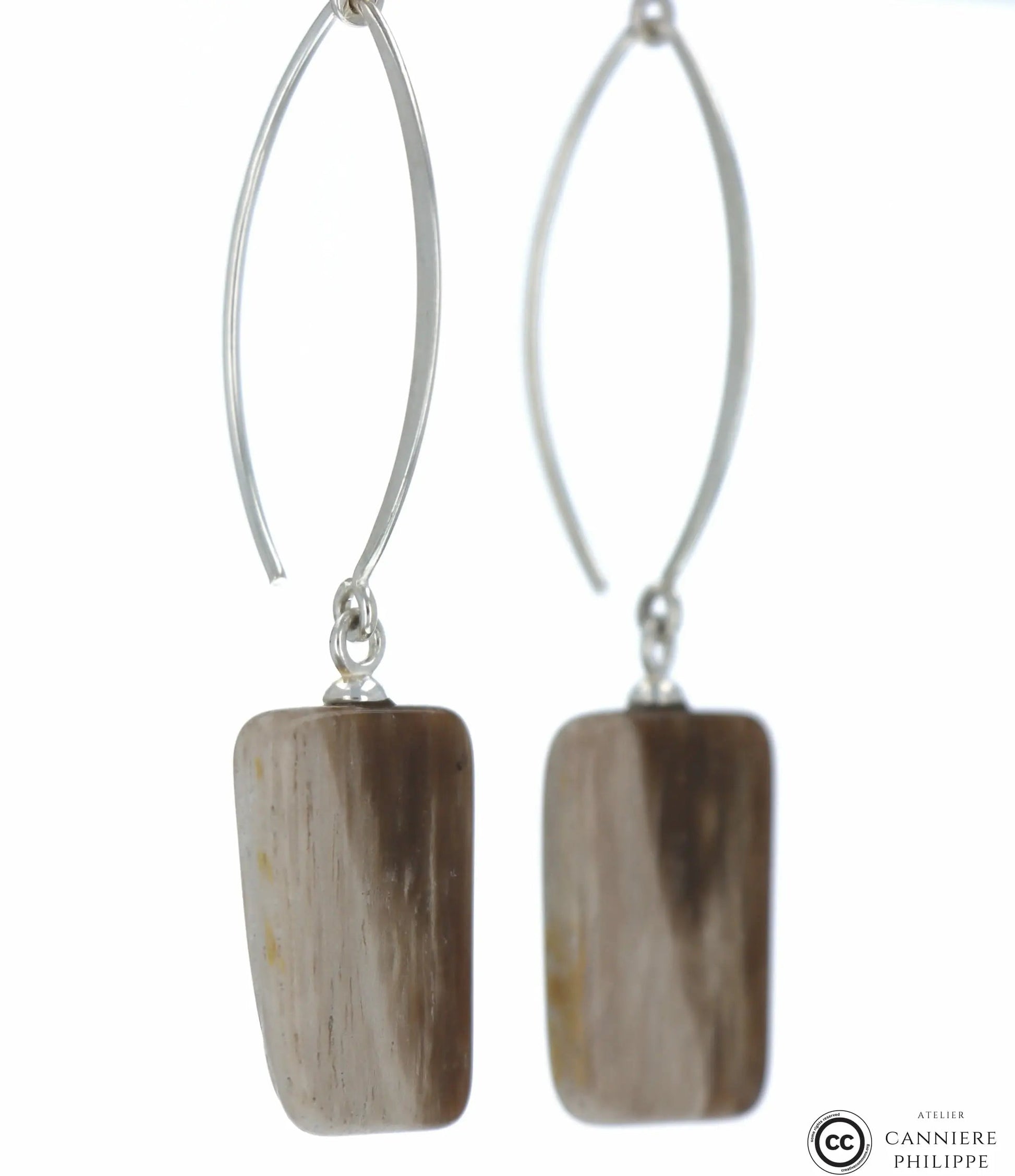 Boucles d'oreilles Bois Fossilisé 1 La Taillerie