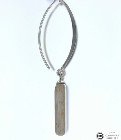 Boucles d'oreilles Bois Fossilisé 1 La Taillerie