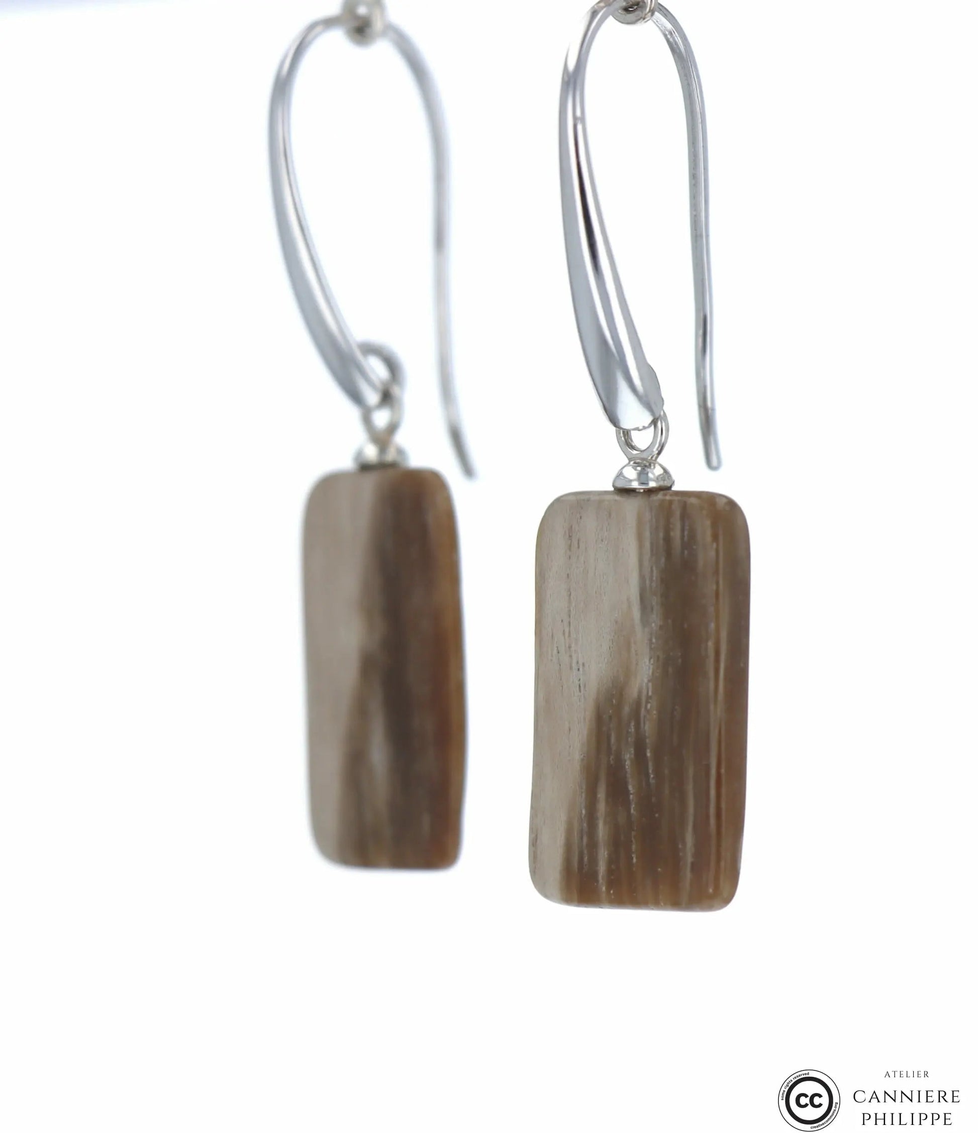 Boucles d'oreilles Bois Fossilisé 3 La Taillerie