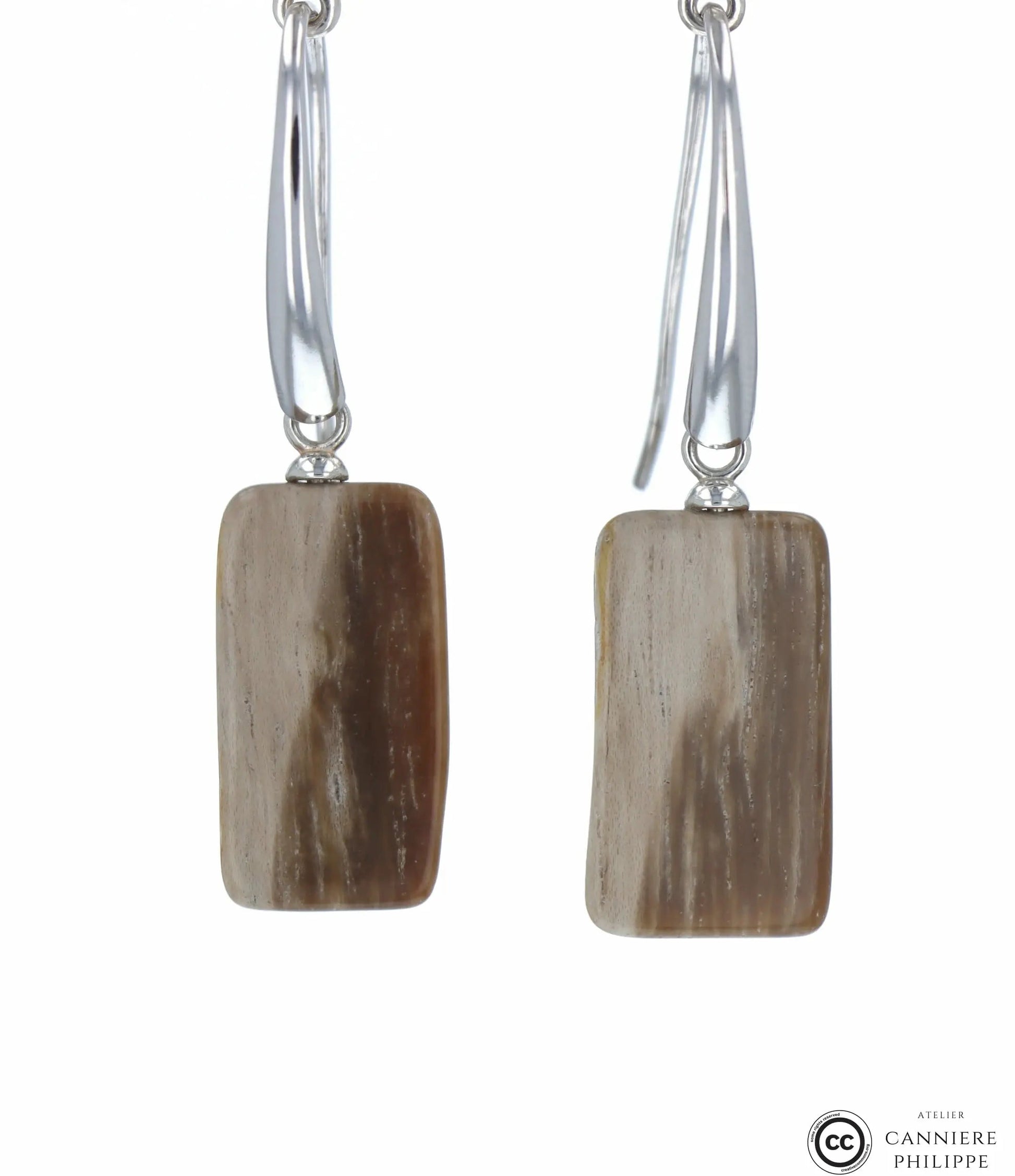 Boucles d'oreilles Bois Fossilisé 3 La Taillerie
