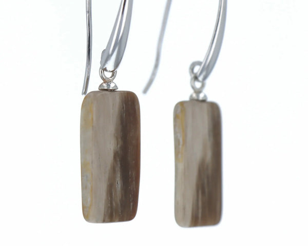 Boucles d'oreilles Bois Fossilisé 3 La Taillerie