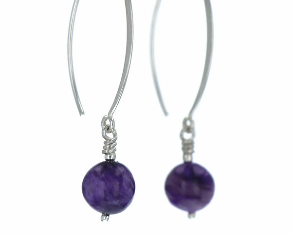 Boucles d'oreilles Charoite 2 La Taillerie