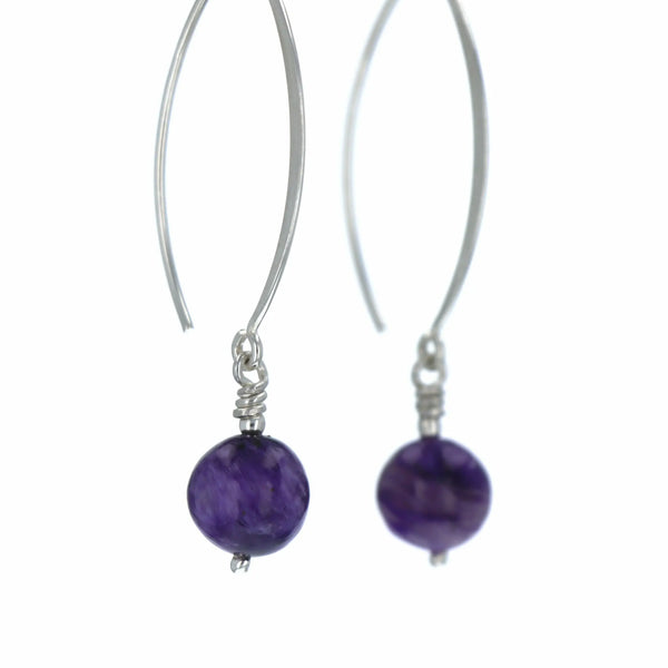 Boucles d'oreilles Charoite 2 La Taillerie