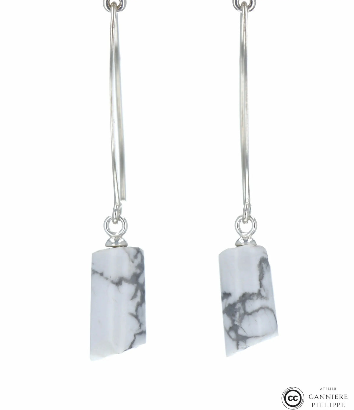 Boucles d'oreilles Howlite 1 La Taillerie