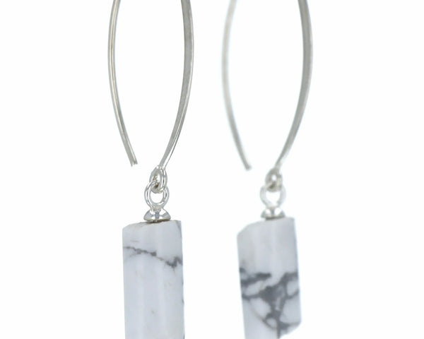 Boucles d'oreilles Howlite 1 La Taillerie
