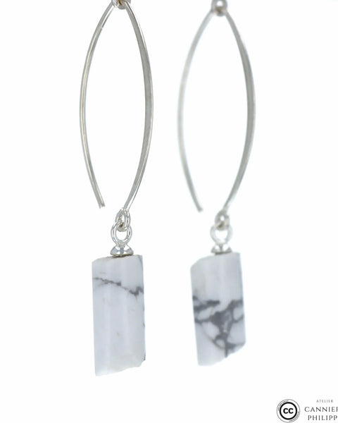 Boucles d'oreilles Howlite 1 La Taillerie