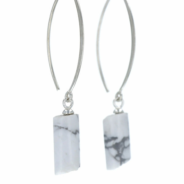 Boucles d'oreilles Howlite 1 La Taillerie