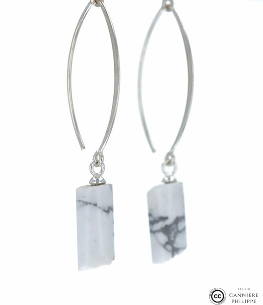 Boucles d'oreilles Howlite 1 La Taillerie