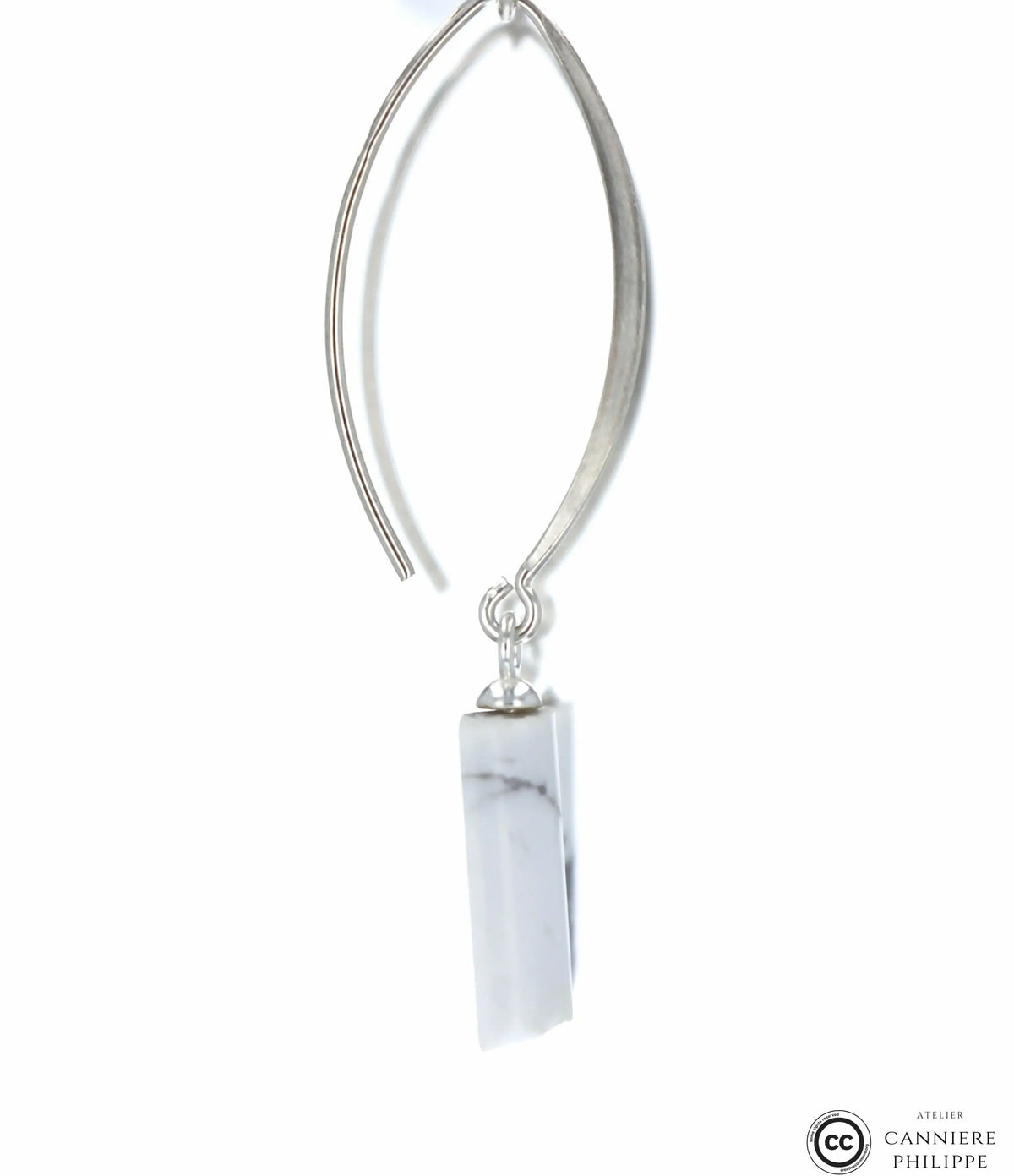 Boucles d'oreilles Howlite 1 La Taillerie