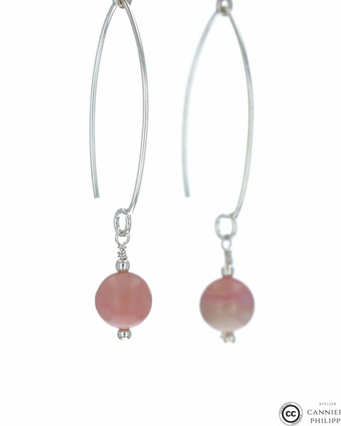 Boucles d'oreilles Opale Rose 1 La Taillerie