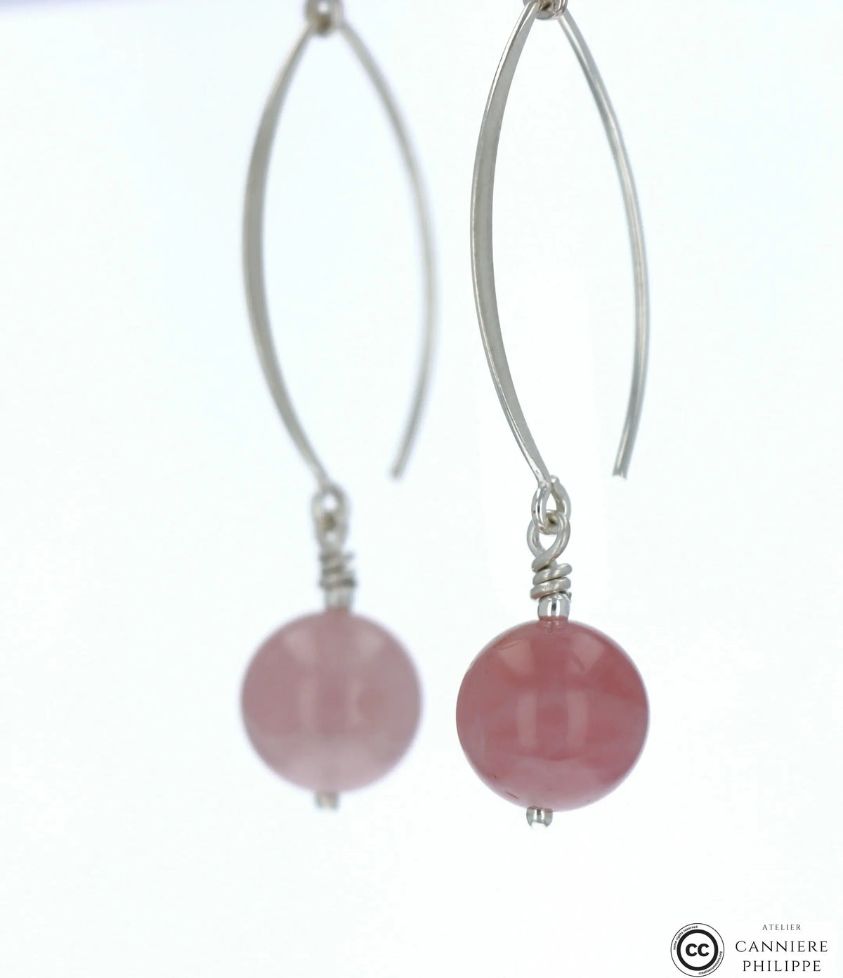 Boucles d'oreilles Quartz Rose 1 La Taillerie