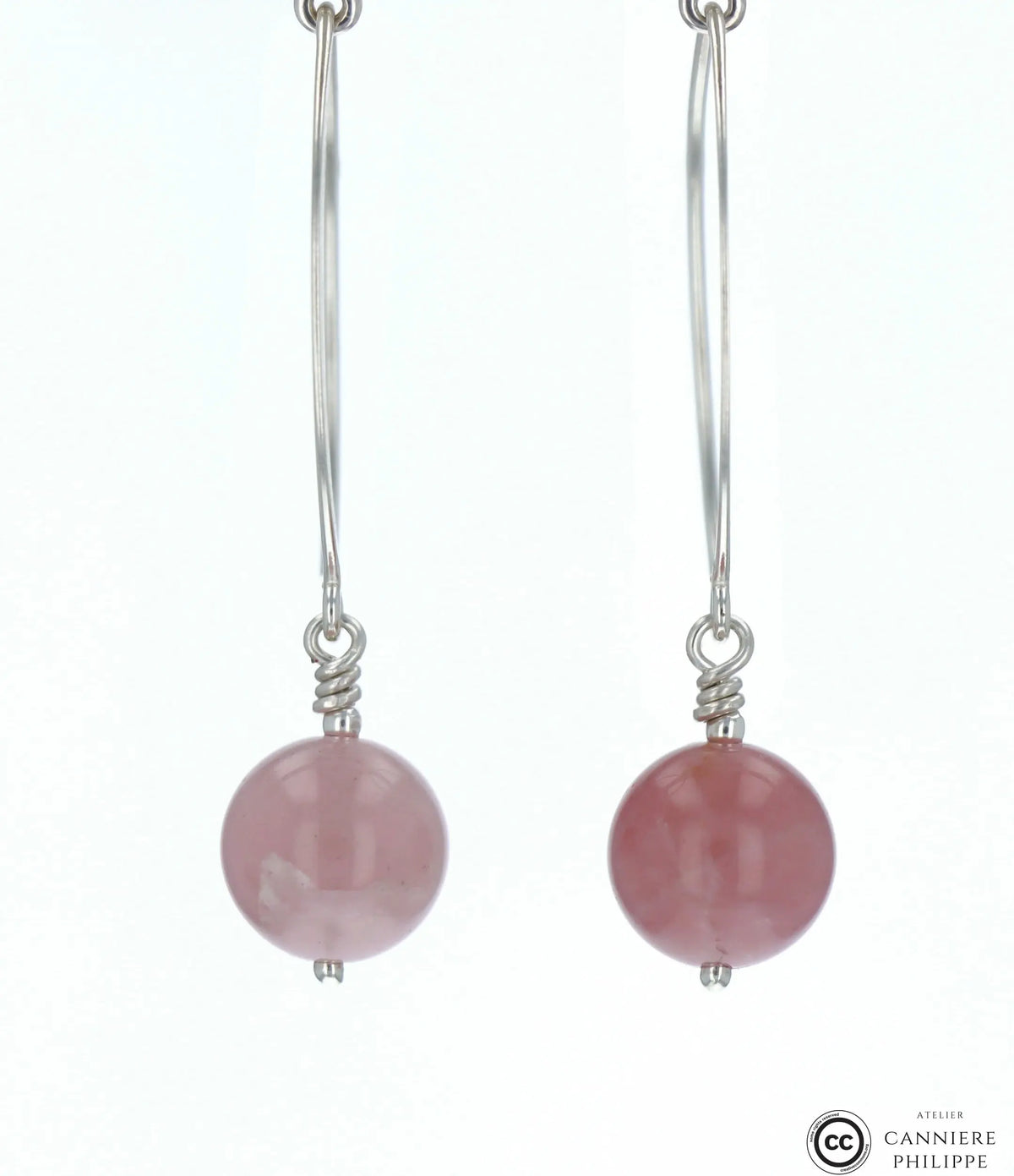 Boucles d'oreilles Quartz Rose 1 La Taillerie