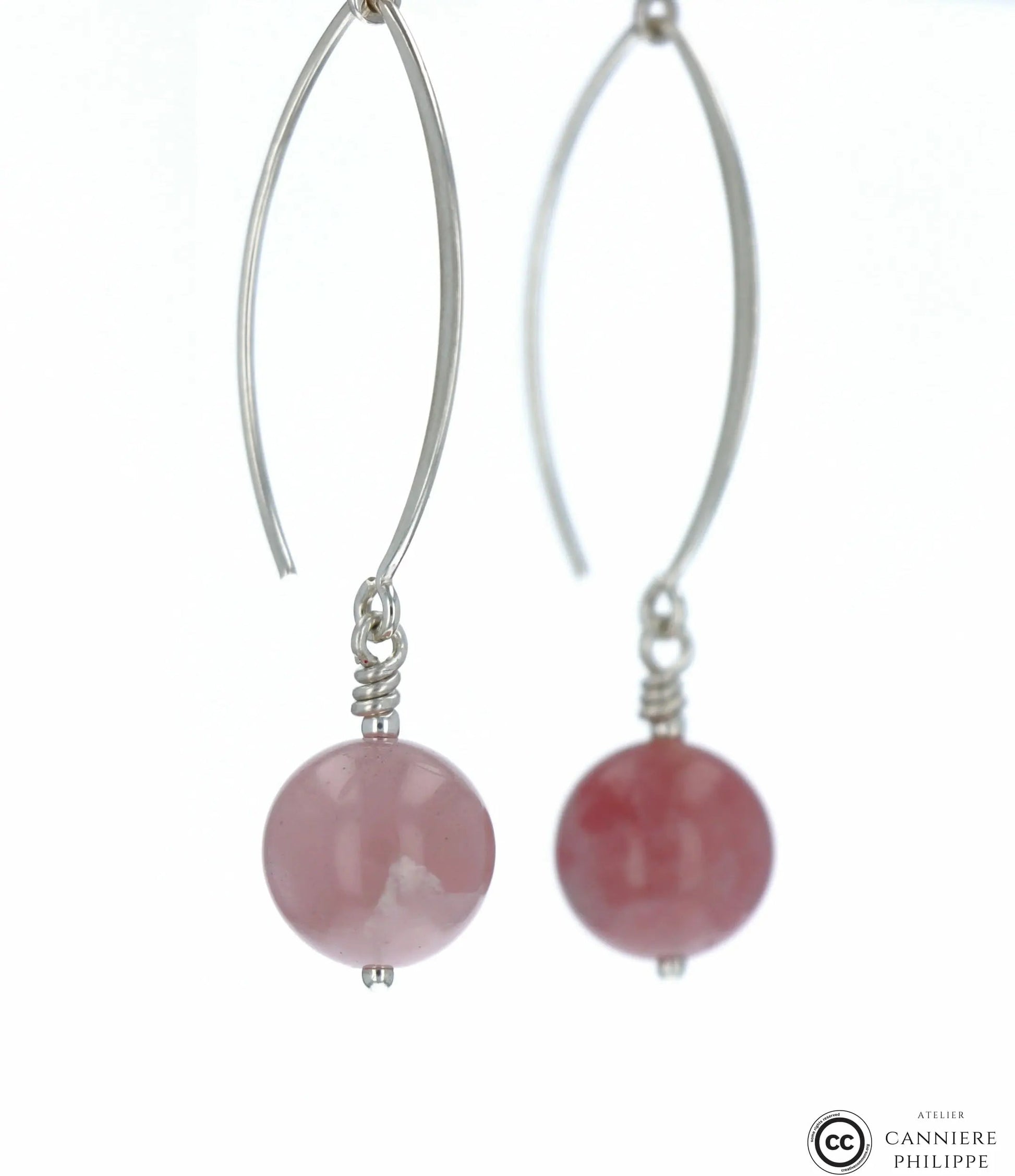 Boucles d'oreilles Quartz Rose 1 La Taillerie