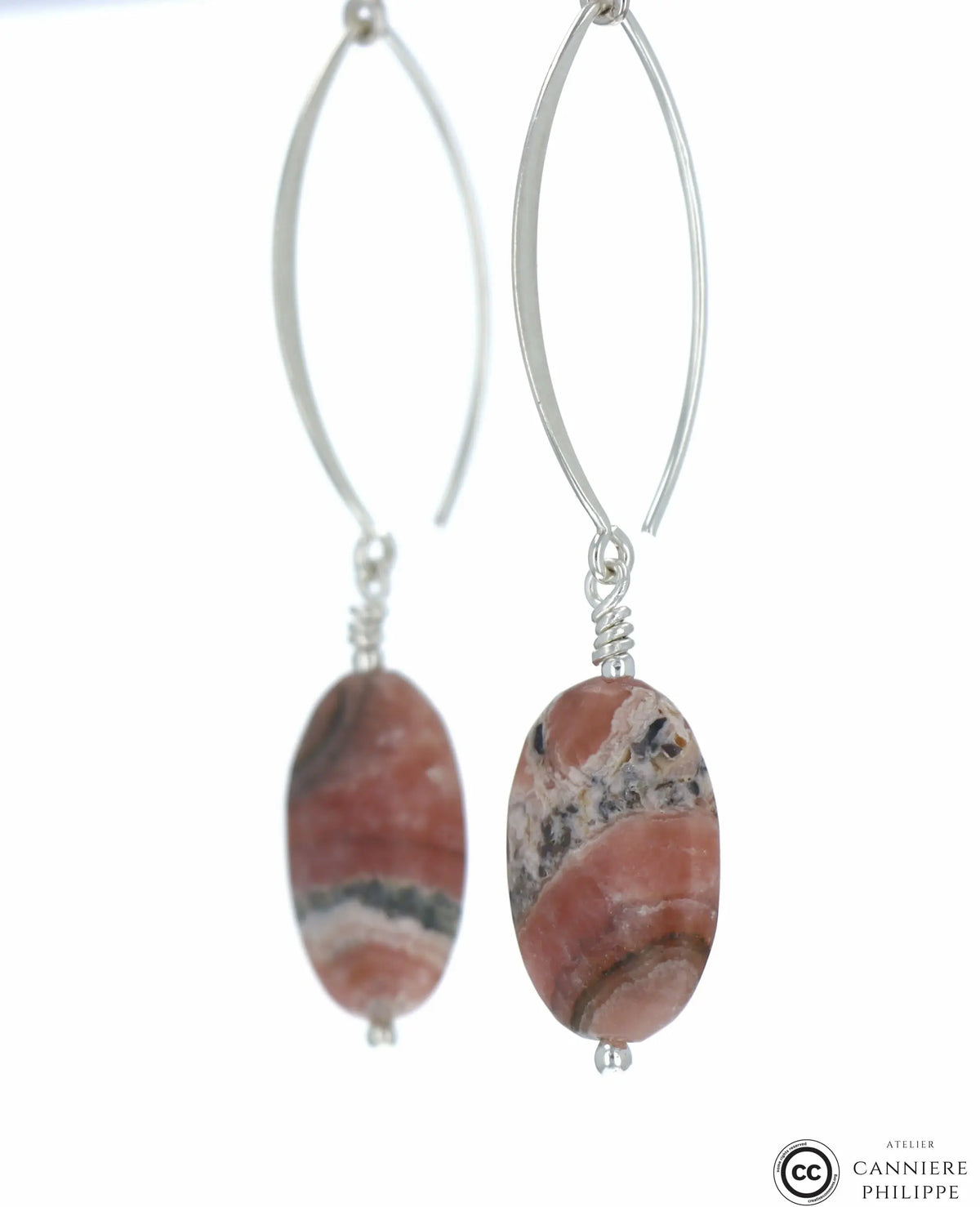 Boucles d'oreilles Rhodochrosite 1 La Taillerie