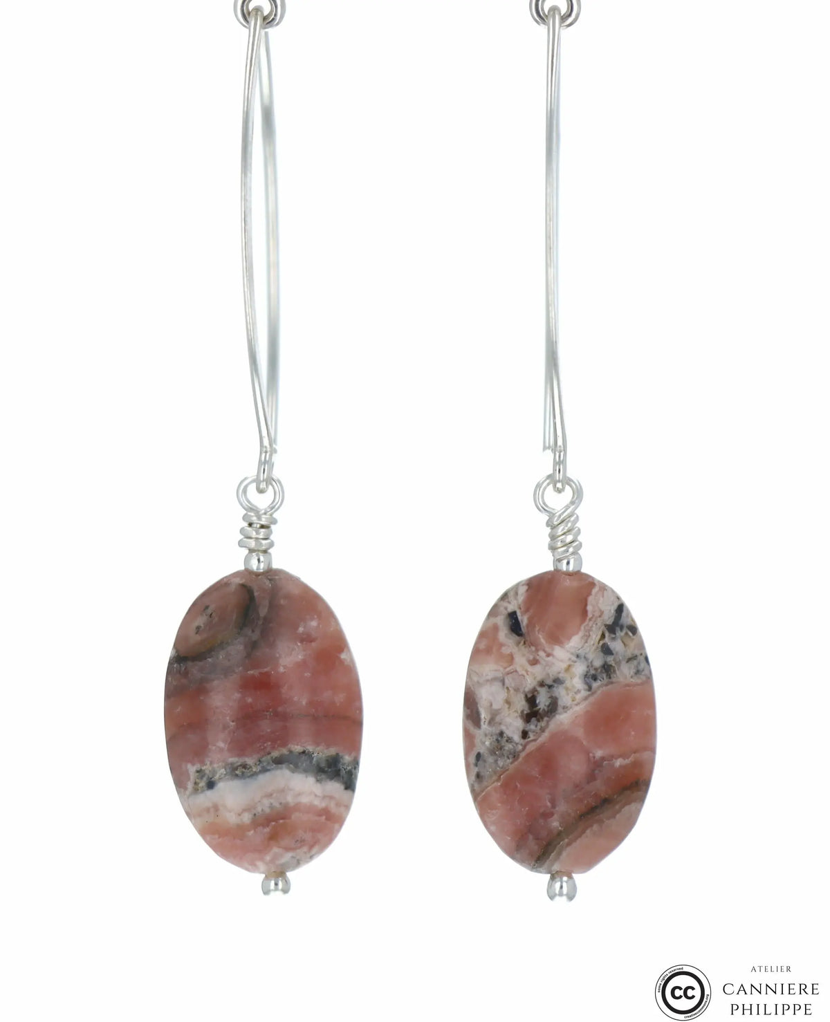 Boucles d'oreilles Rhodochrosite 1 La Taillerie