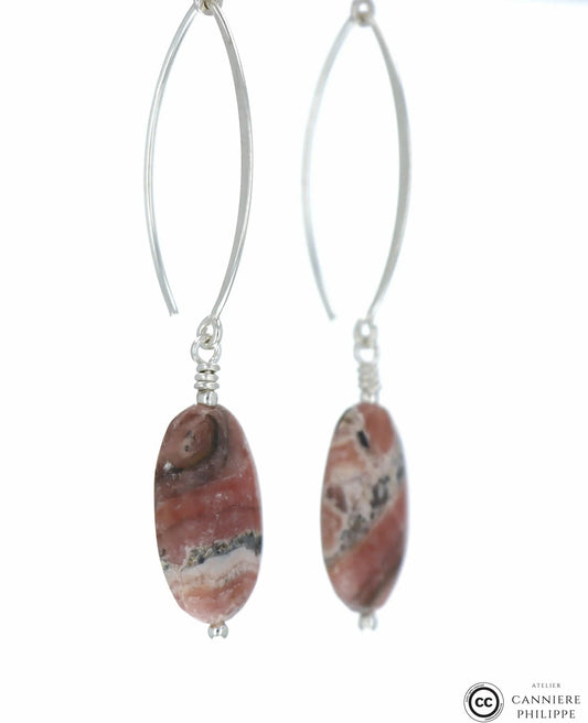 Boucles d'oreilles Rhodochrosite 1 La Taillerie