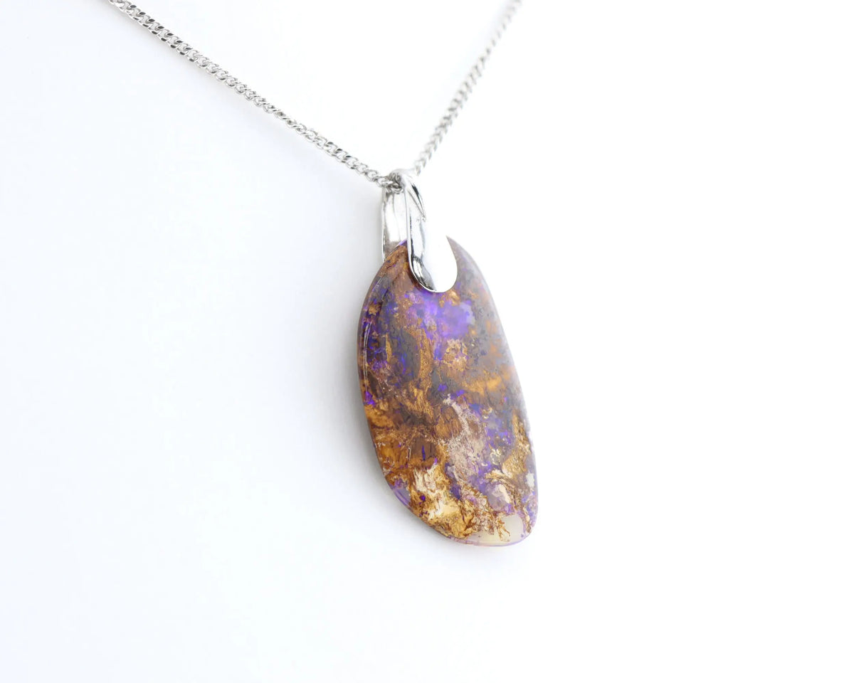 Pendentif Opale Bois Fossile 1 La Taillerie