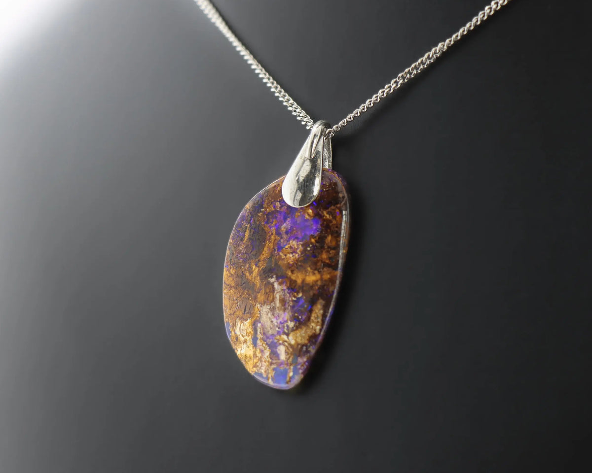 Pendentif Opale Bois Fossile 1 La Taillerie