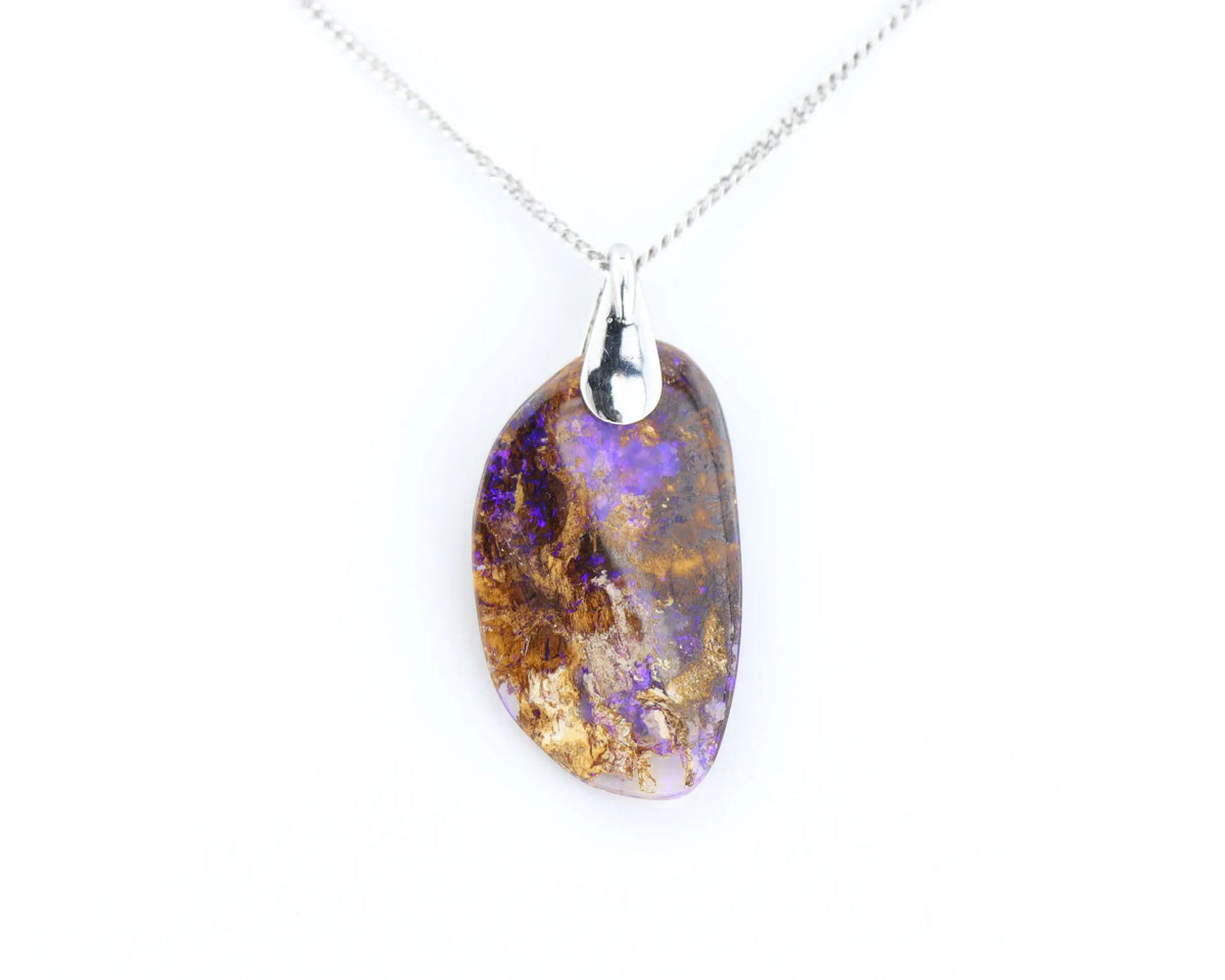 Pendentif Opale Bois Fossile 1 La Taillerie