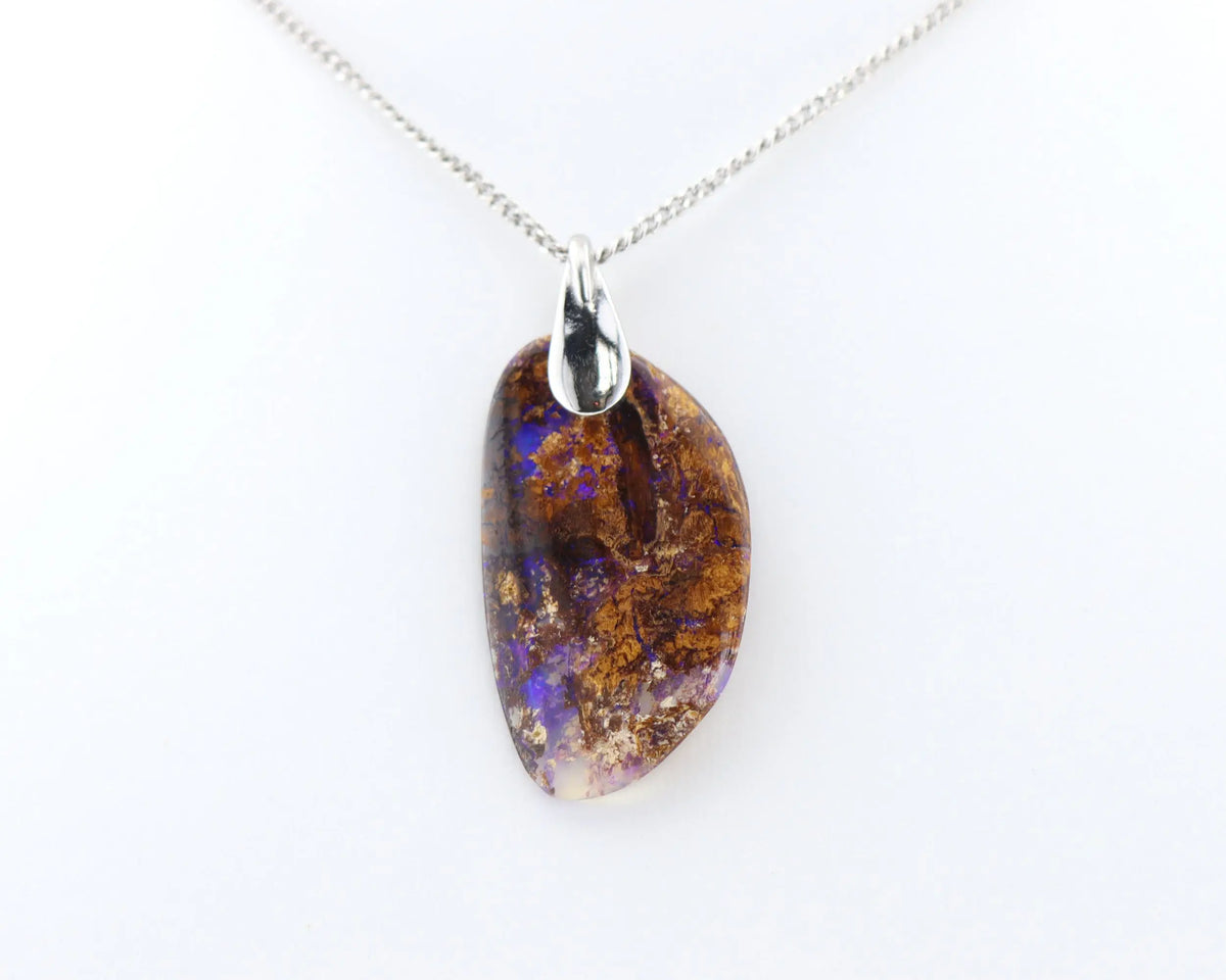 Pendentif Opale Bois Fossile 1 La Taillerie