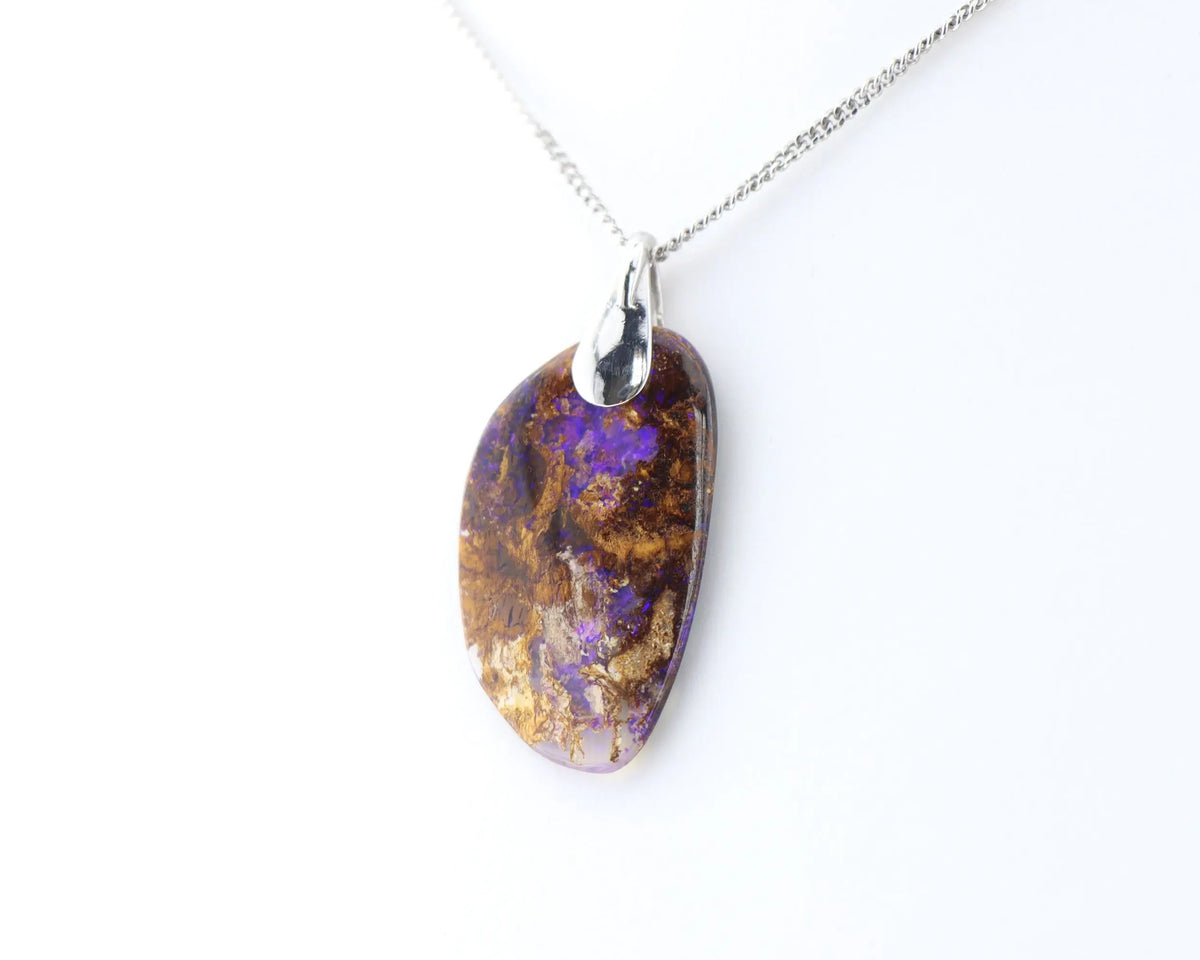 Pendentif Opale Bois Fossile 1 La Taillerie