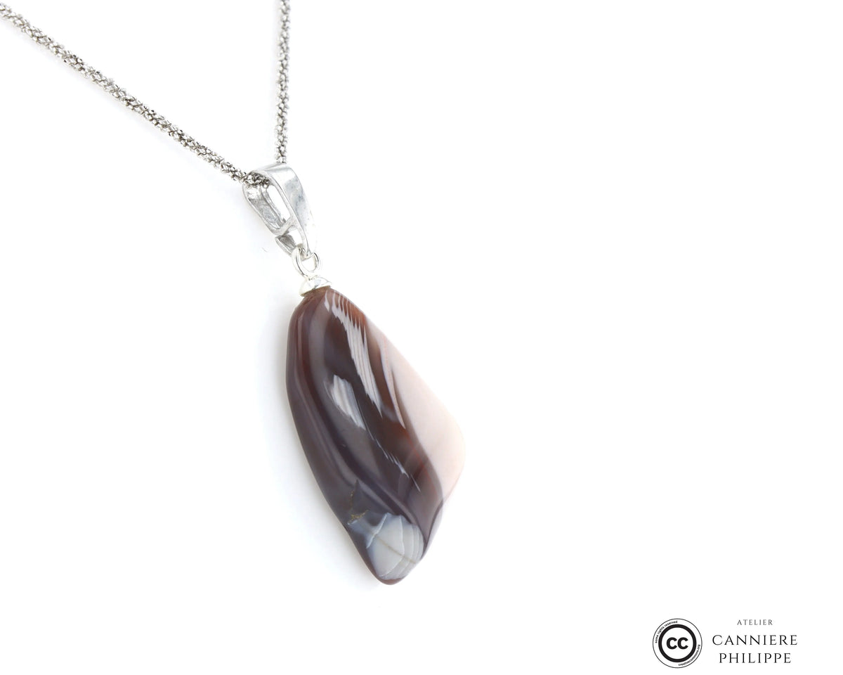 Pendentif Agate du Botswana 1 La Taillerie
