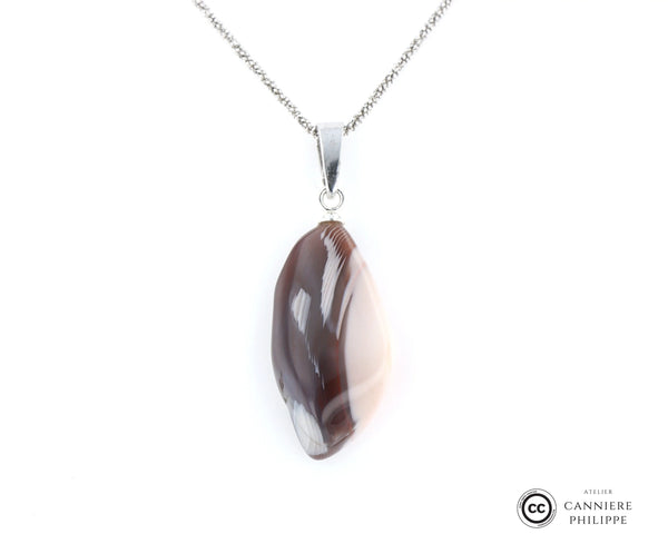 Pendentif Agate du Botswana 1 La Taillerie