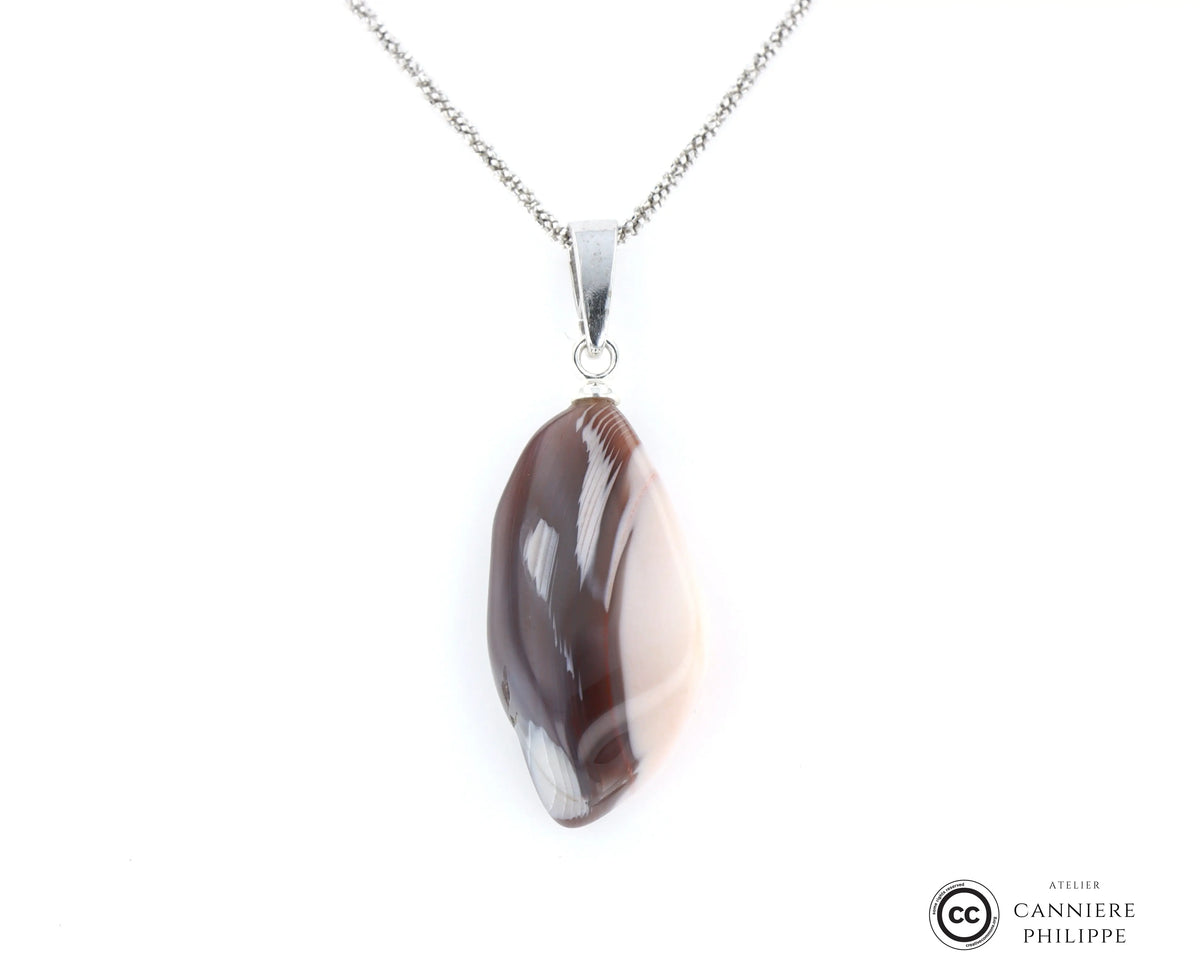 Pendentif Agate du Botswana 1 La Taillerie