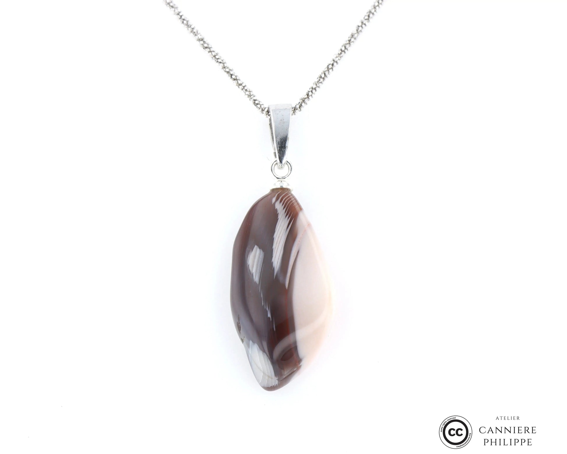 Pendentif Agate du Botswana 1 La Taillerie