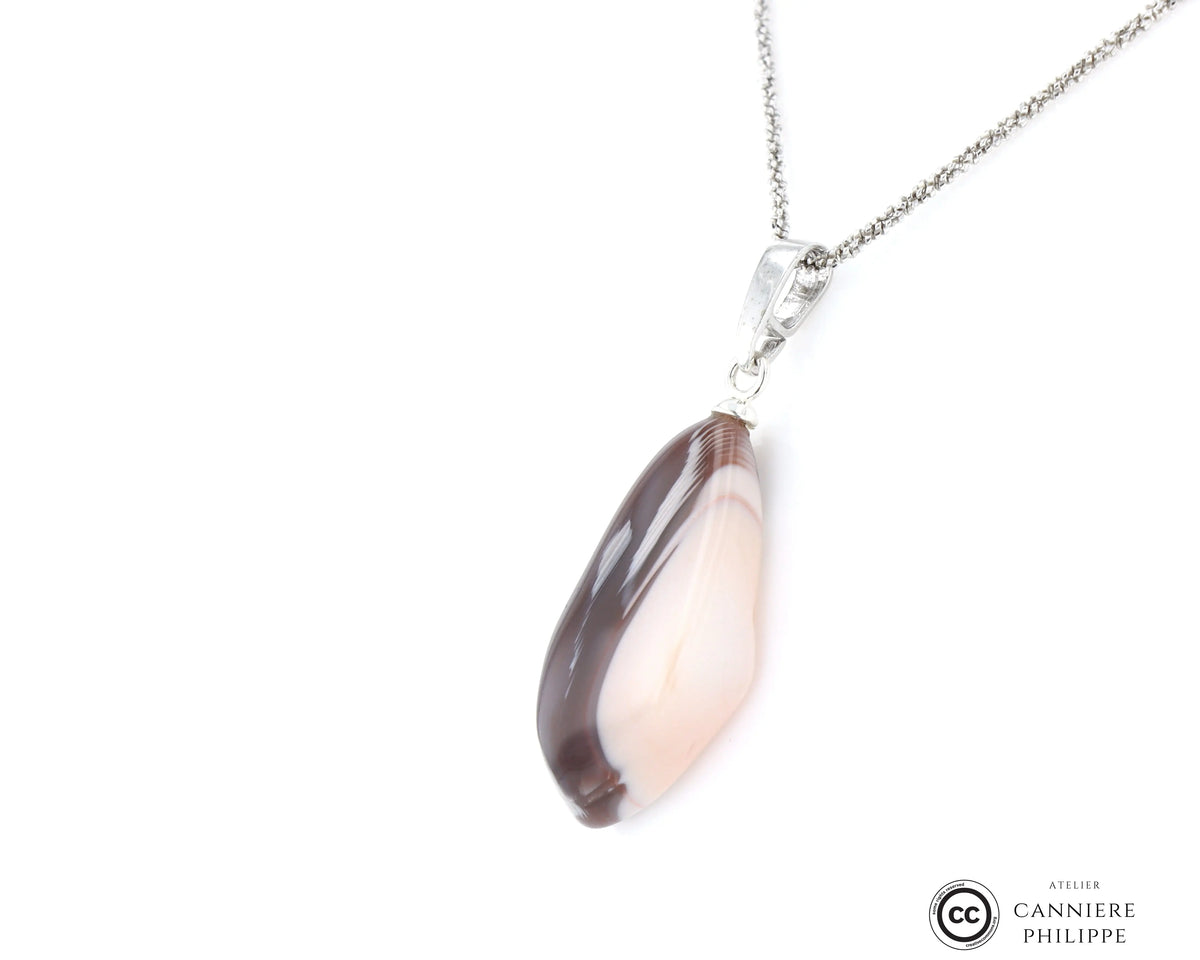 Pendentif Agate du Botswana 1 La Taillerie