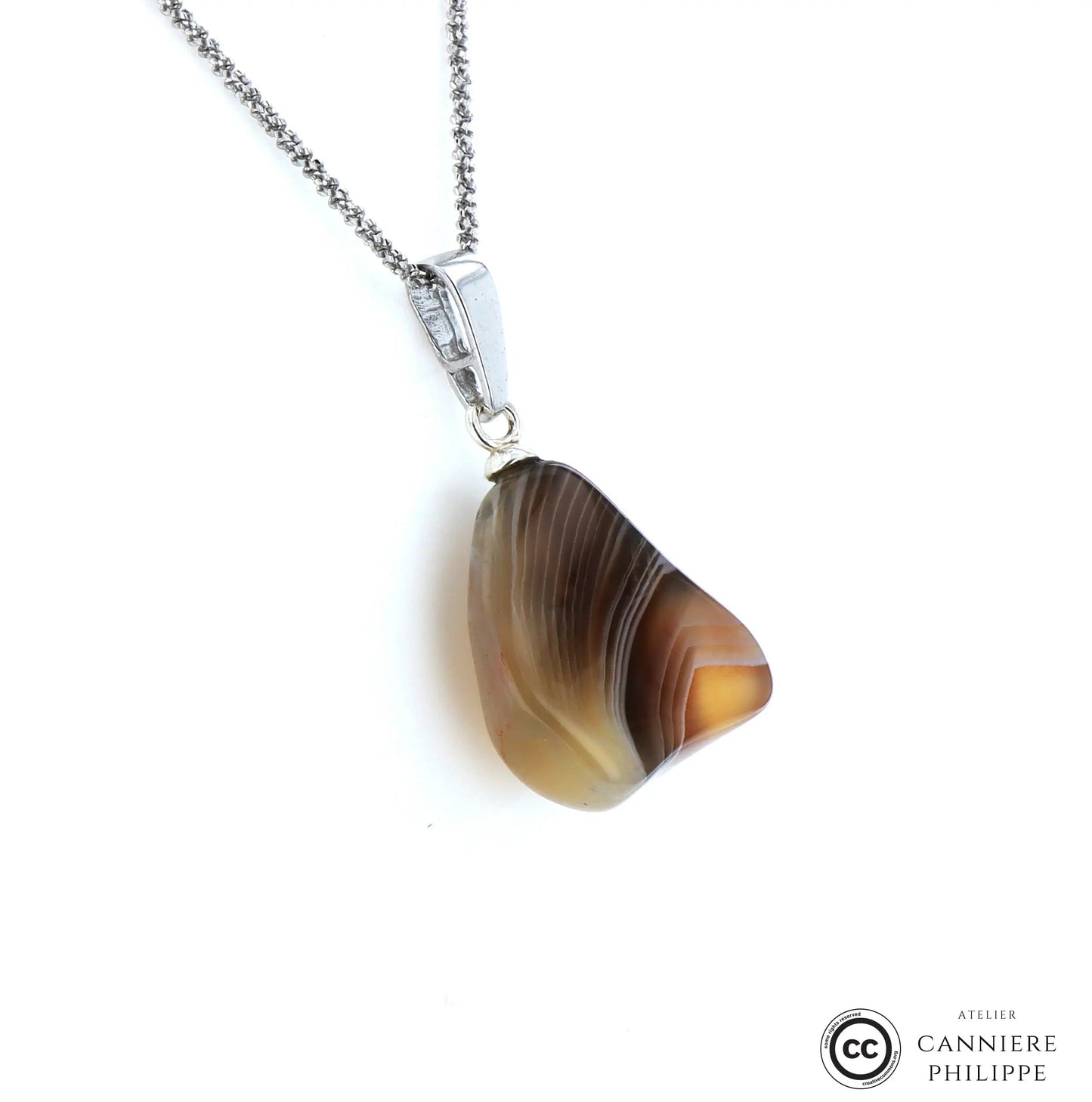 Pendentif Agate Zonée 2 La Taillerie