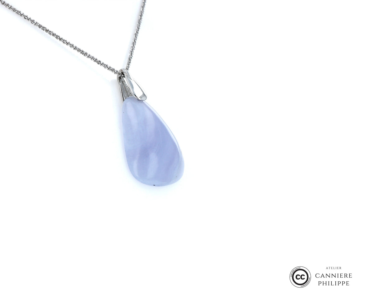 Pendentif Agate Blue Lace 1 La Taillerie