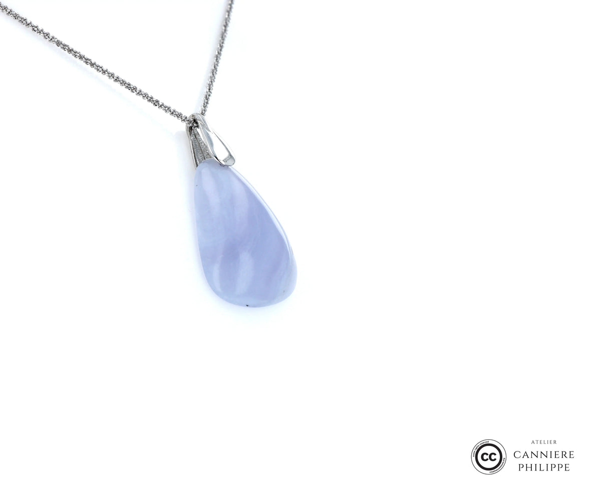 Pendentif Agate Blue Lace 1 La Taillerie