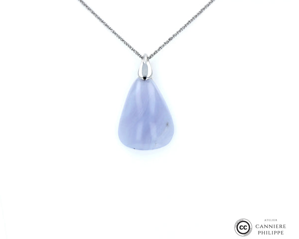 Pendentif Agate Blue Lace 1 La Taillerie