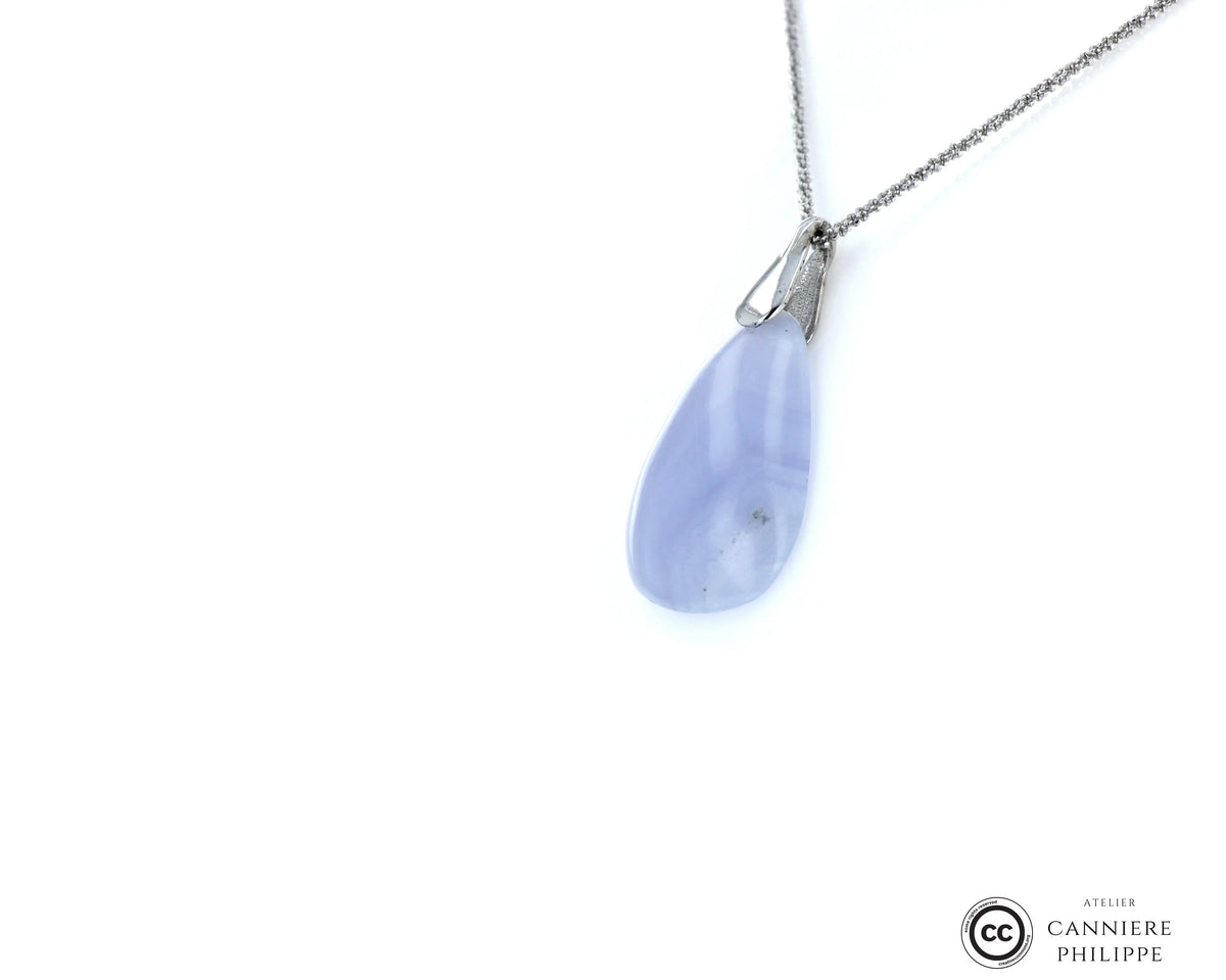 Pendentif Agate Blue Lace 1 La Taillerie