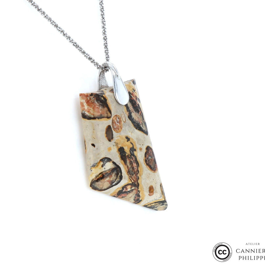 Pendentif Jaspe Léopardskin 1 La Taillerie