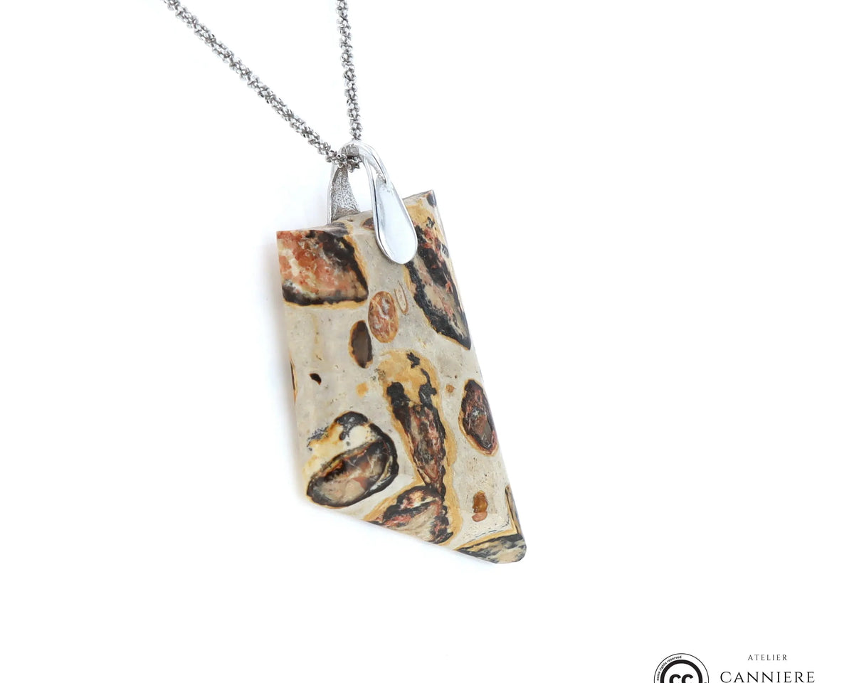 Pendentif Jaspe Léopardskin 1 La Taillerie