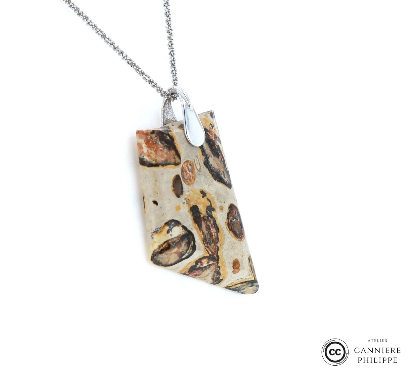 Pendentif Jaspe Léopardskin 1 La Taillerie