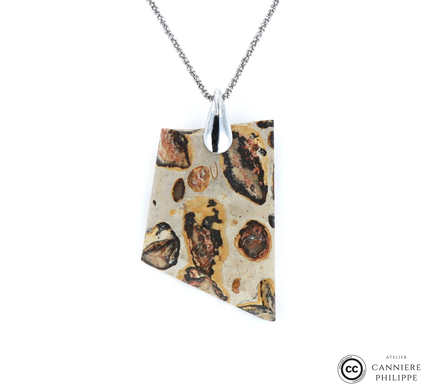 Pendentif Jaspe Léopardskin 1 La Taillerie