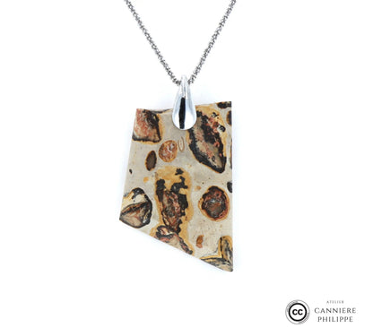 Pendentif Jaspe Léopardskin 1 La Taillerie